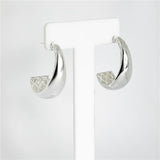 Brinco Liso Meia Gota Interior Trabalhado