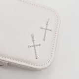 Pingente cruz fio bolinhas 30mm