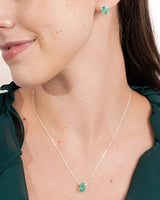 Conjunto de Prata 925 Zircônia Verde