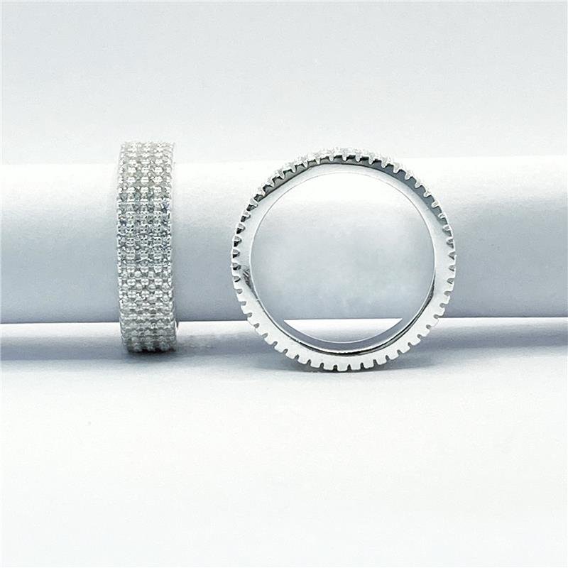 Anel Liso Lap Aliança Cravejada