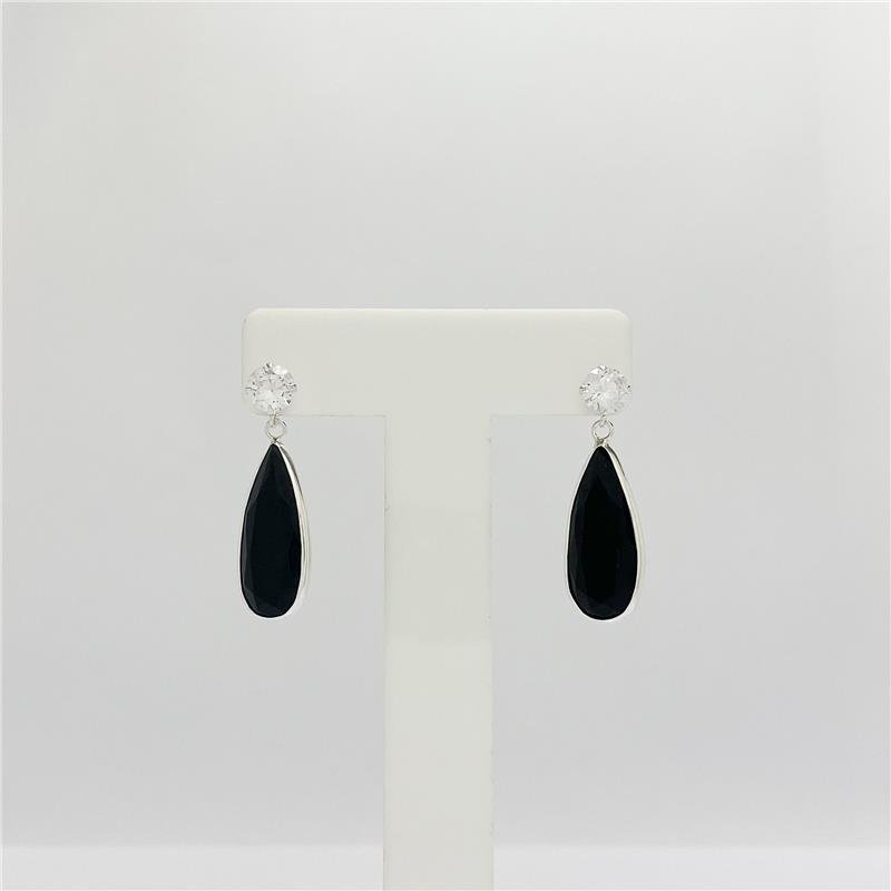 Brinco Liso Lap Ponto de Luz com Gota