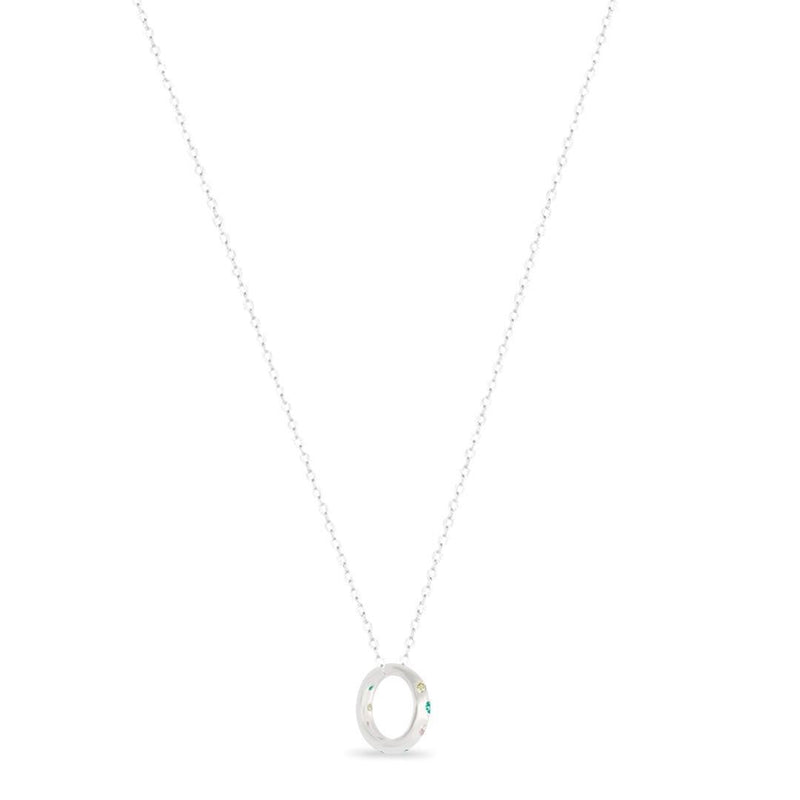 Colar Liso Lap Círculo com Pedras