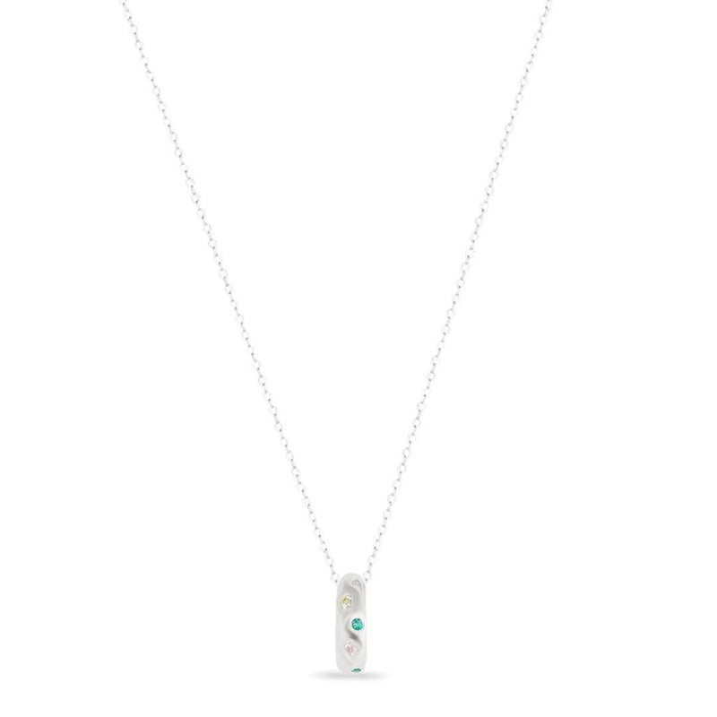 Colar Liso Lap Círculo com Pedras