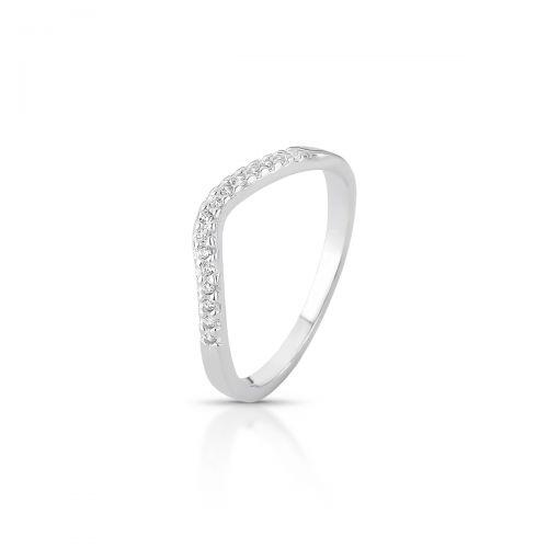 Anel V detalhe cravejado