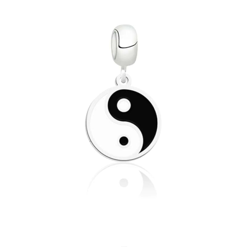 Berloque pingente Yin Yang 10mm resina