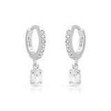 Brinco Argola Cravejado com Oval Cristal