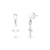 Brinco Gota Invertido com Cruz