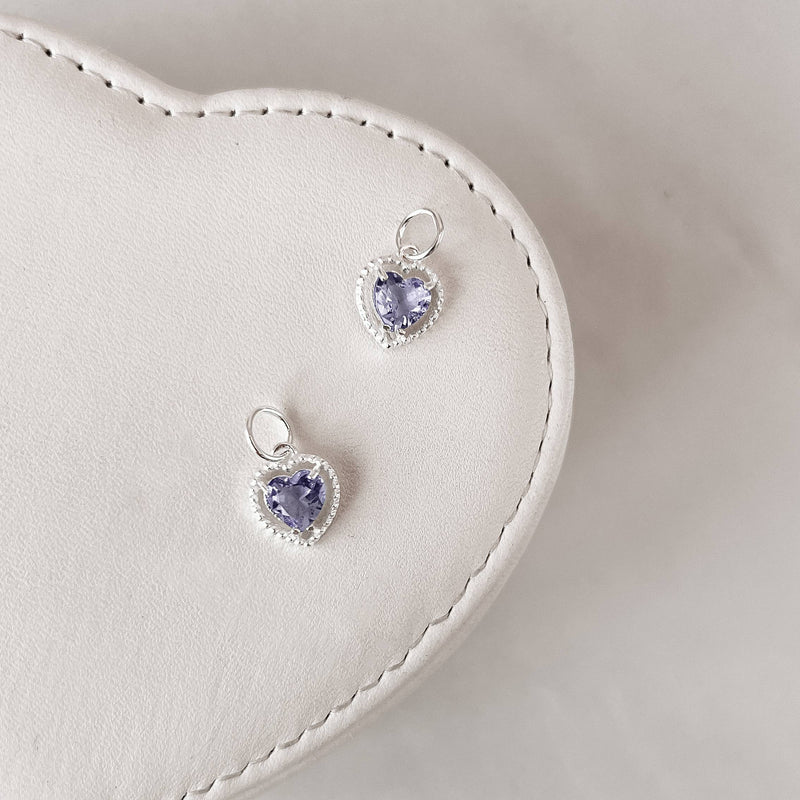 Pingente zircônia coração 6mm azul tiffany