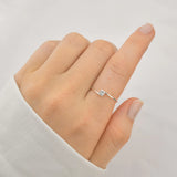 Anel Solitário Ponto de Luz 3mm Cristal de Prata