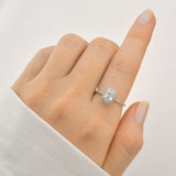 Anel Oval Solitário Cristal Cravejado