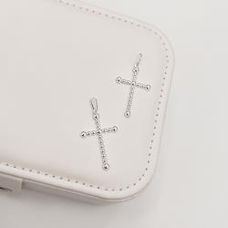 Pingente cruz fio bolinhas 30mm