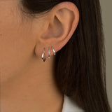 Trio de Brinco Argola Rebitado Fio Quadrado