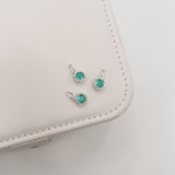 Pingente zircônia redonda acqua com cravejado