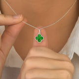 Colar Trevo Resina Verde Misto