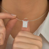 Escapulário madrepérola e pedra ônix 12mm 60cm