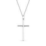 Colar pingente Cruz Liso Prata