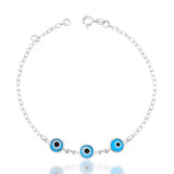 Pulseira entremeios olho grego azul