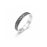 Anel Prata Masculino Desenho Tribal