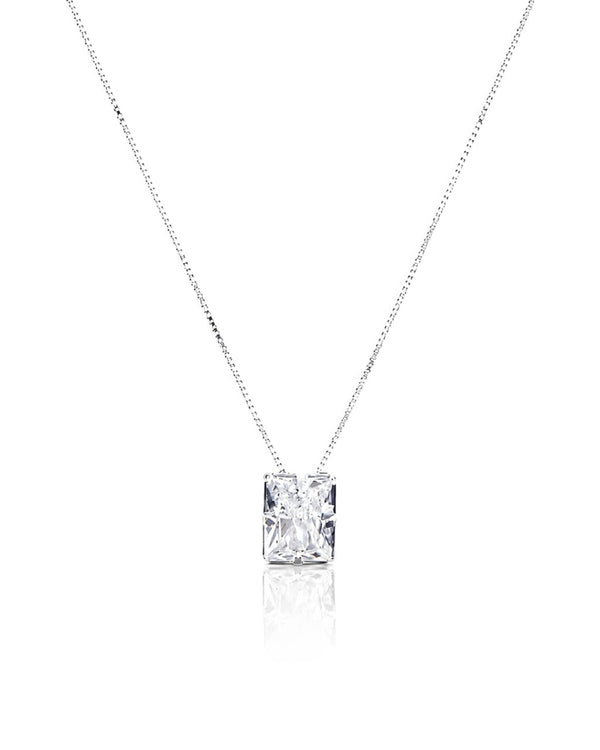 Colar Zircônia Retangular Cristal