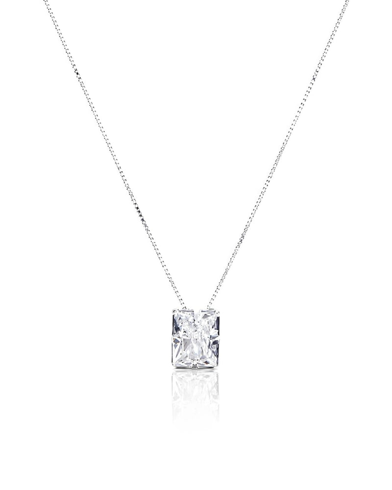 Colar Zircônia Retangular Cristal
