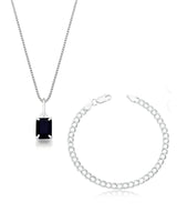 Kit Colar zircônia Ônix e Pulseira Grumet 3MM