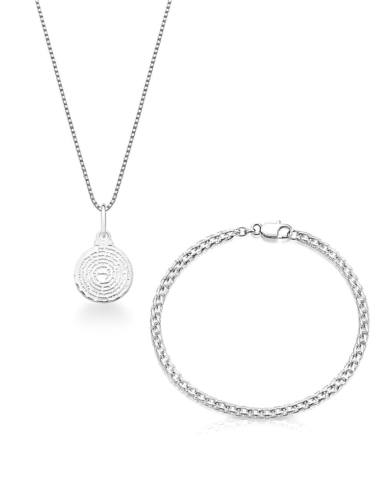 Kit Colar Pai Nosso e Pulseira Bismarck 3MM