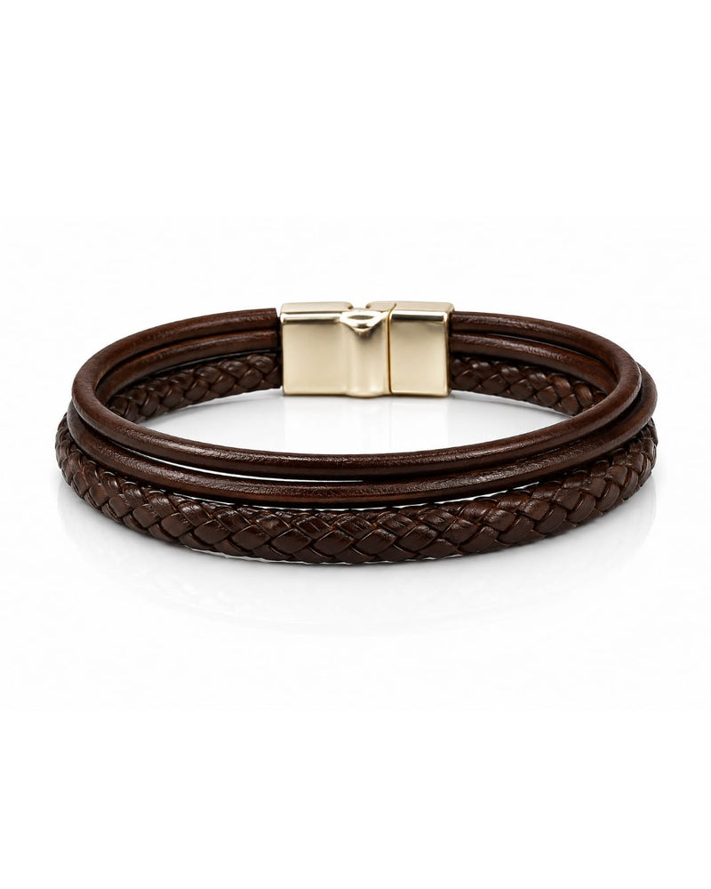 Pulseira Masculina De Couro Marrom Norton