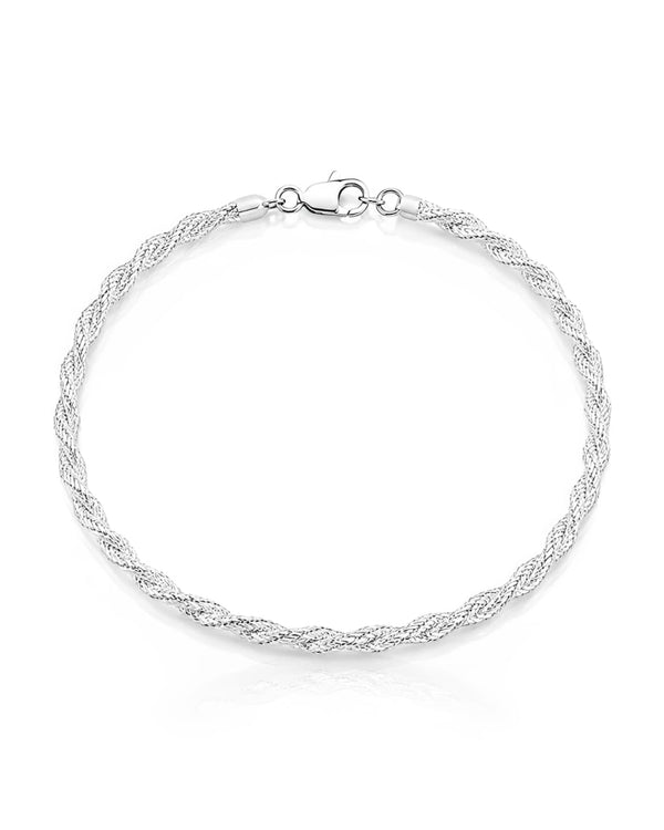 Pulseira trançada em prata