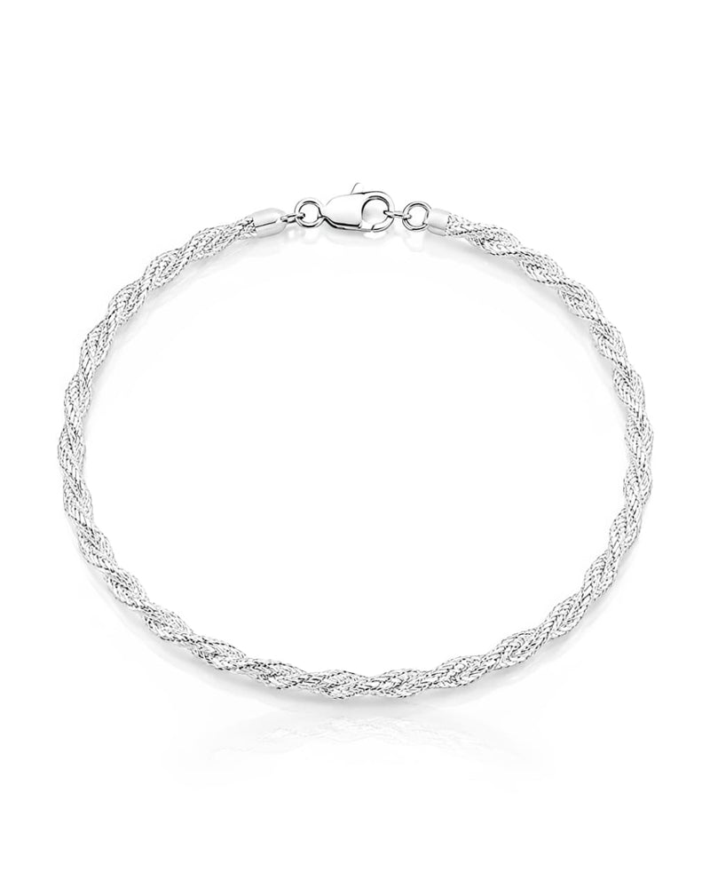 Pulseira trançada em prata