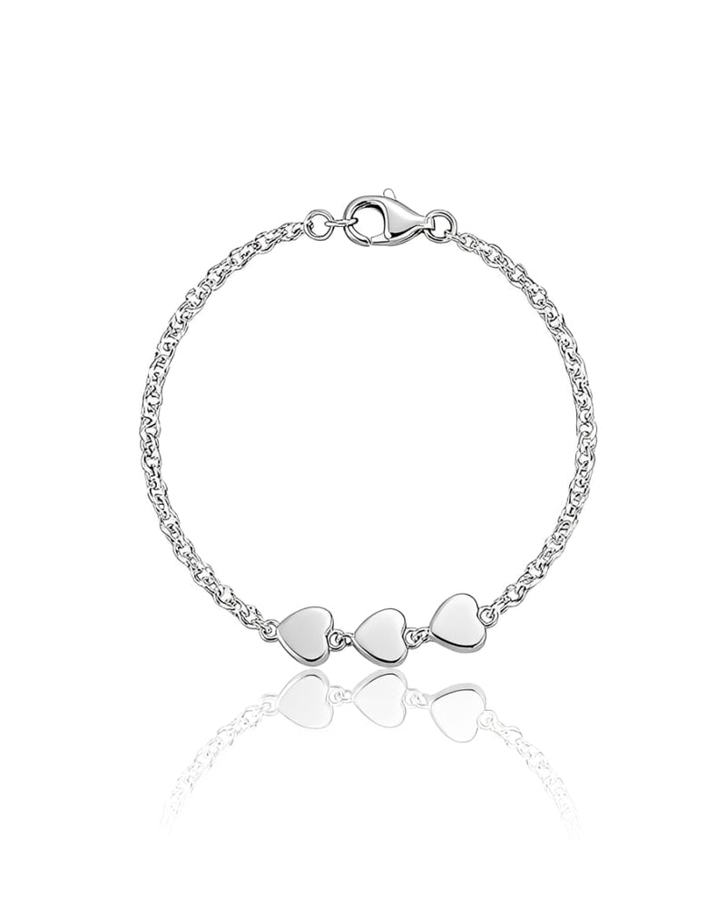 Pulseira 3 Corações Lisos