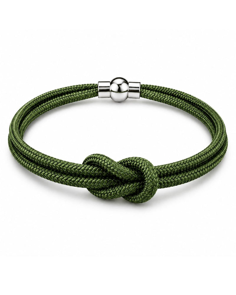 Pulseira Masculina De Couro Trançado Verde