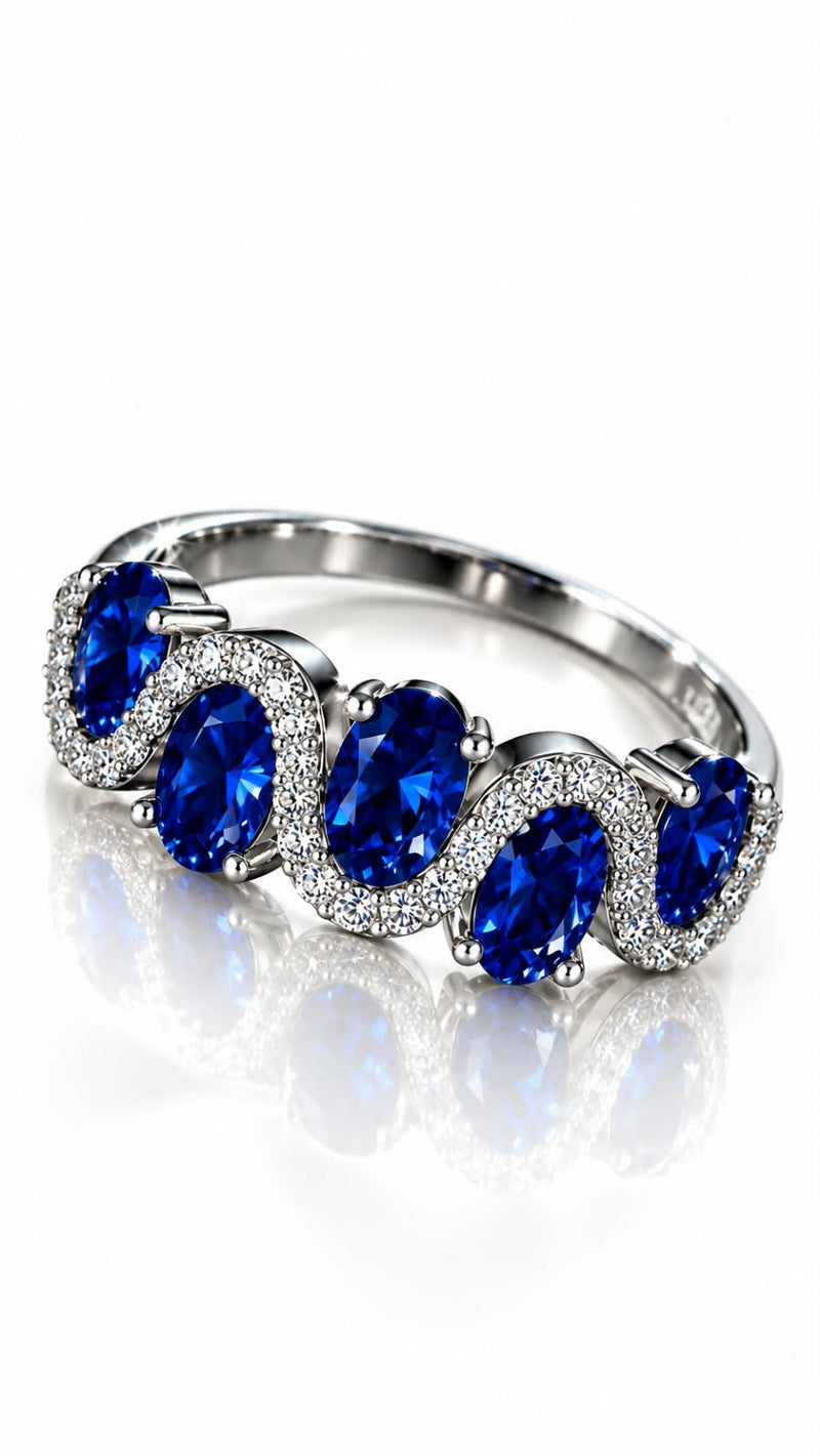 Anel de Safira Azul