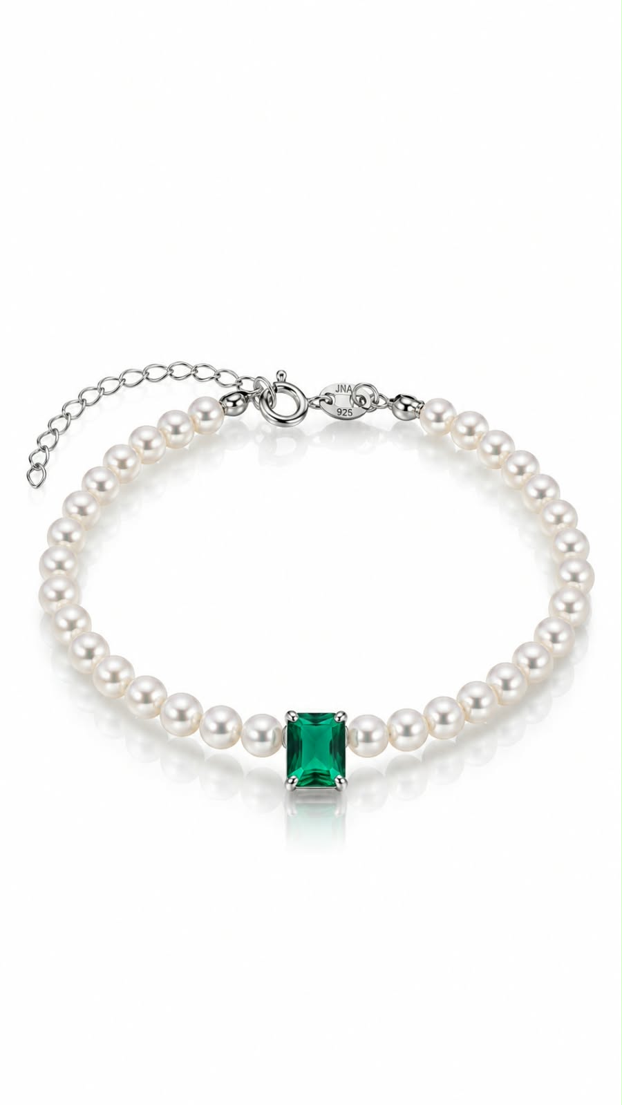 Pulseira Pérolas Pedra Esmeralda
