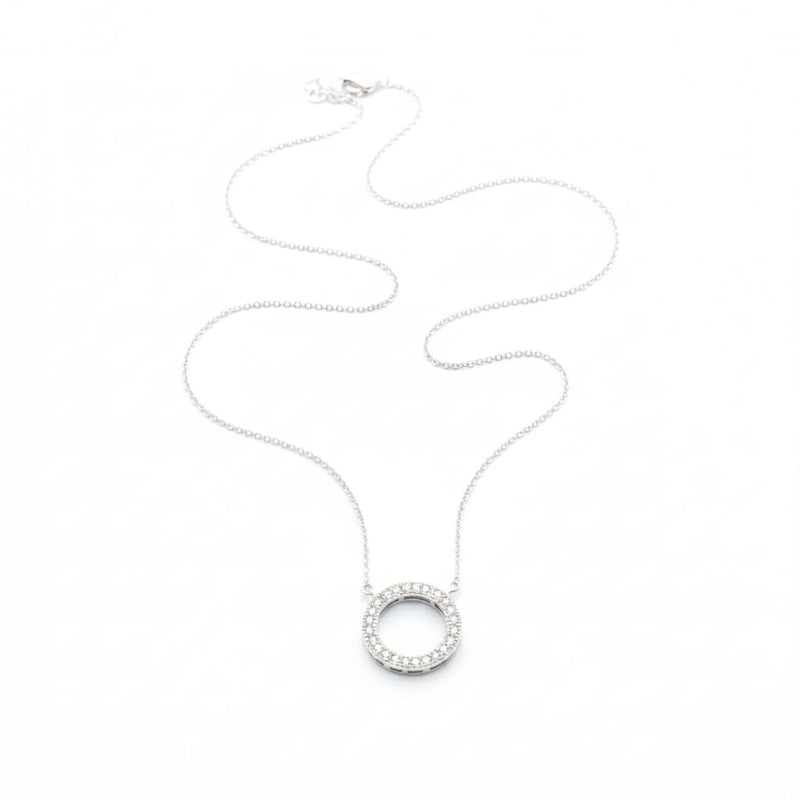 Colar Liso Lap Círculo com Coração Vazado na Lateral