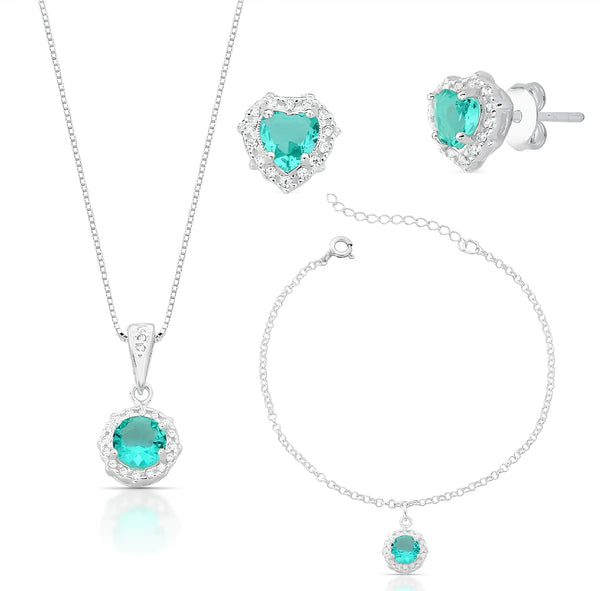 Conjunto ponto turmalina cravejada