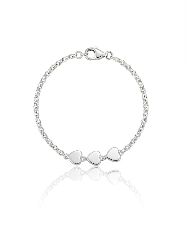 Pulseira 3 Corações Lisos