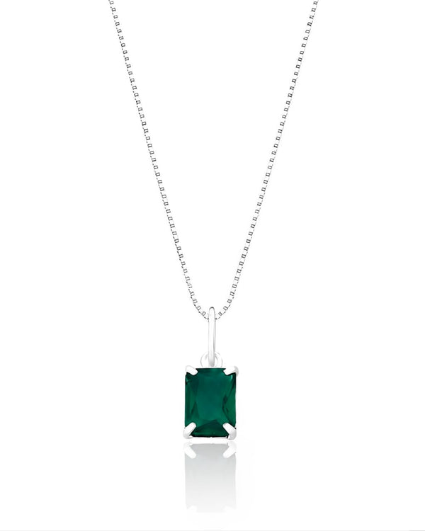 Colar pingente zircônia Esmeralda