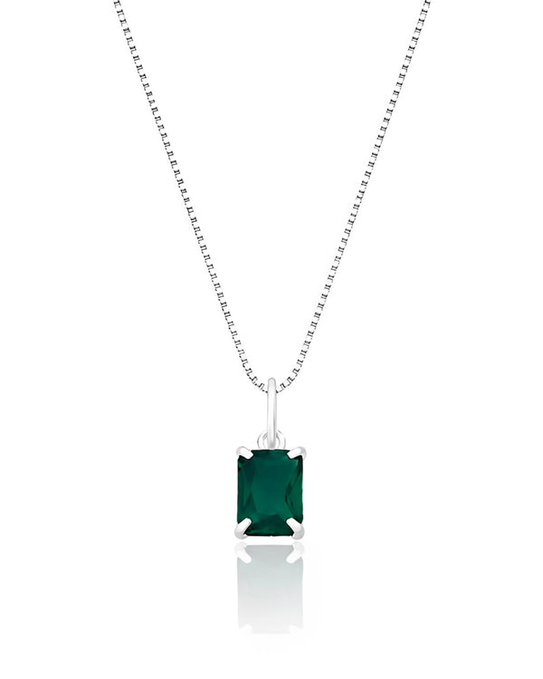 Colar pingente zircônia Esmeralda