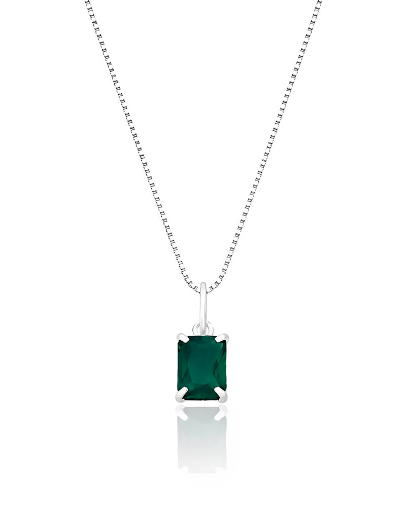 Colar pingente zircônia Esmeralda