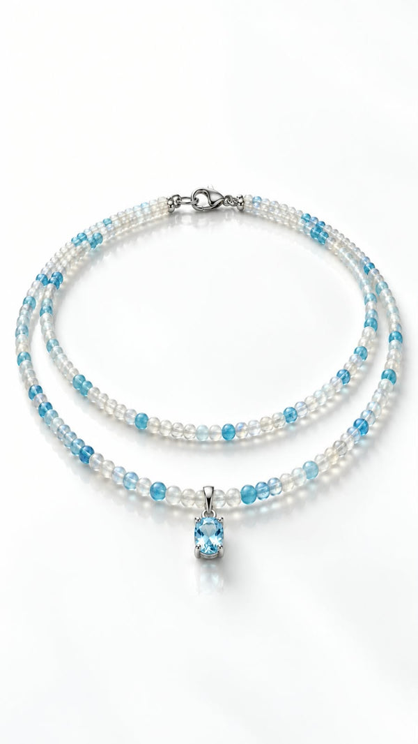 Colar Choker Preciosa Água Marinha