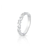 Anel de Prata Feminino Corações