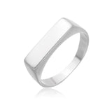 Anel Prata Base Reta Liso