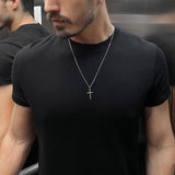 Colar pingente Cruz Liso Prata